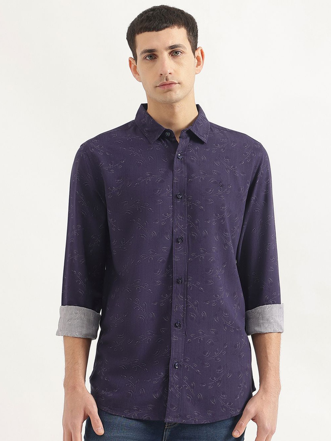 

United Colors of Benetton Men Opaque Printed Casual Shirt, Blue