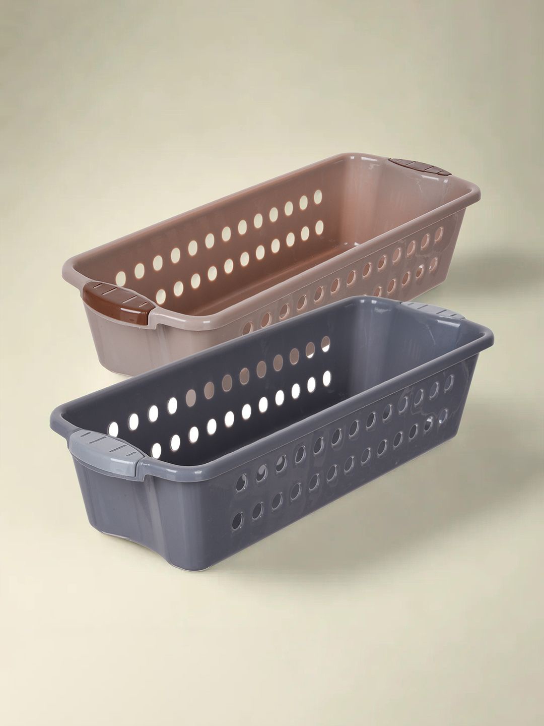 

Kuber Industries Grey & Brown 2 Pieces Multi-Utility Storage Organisers