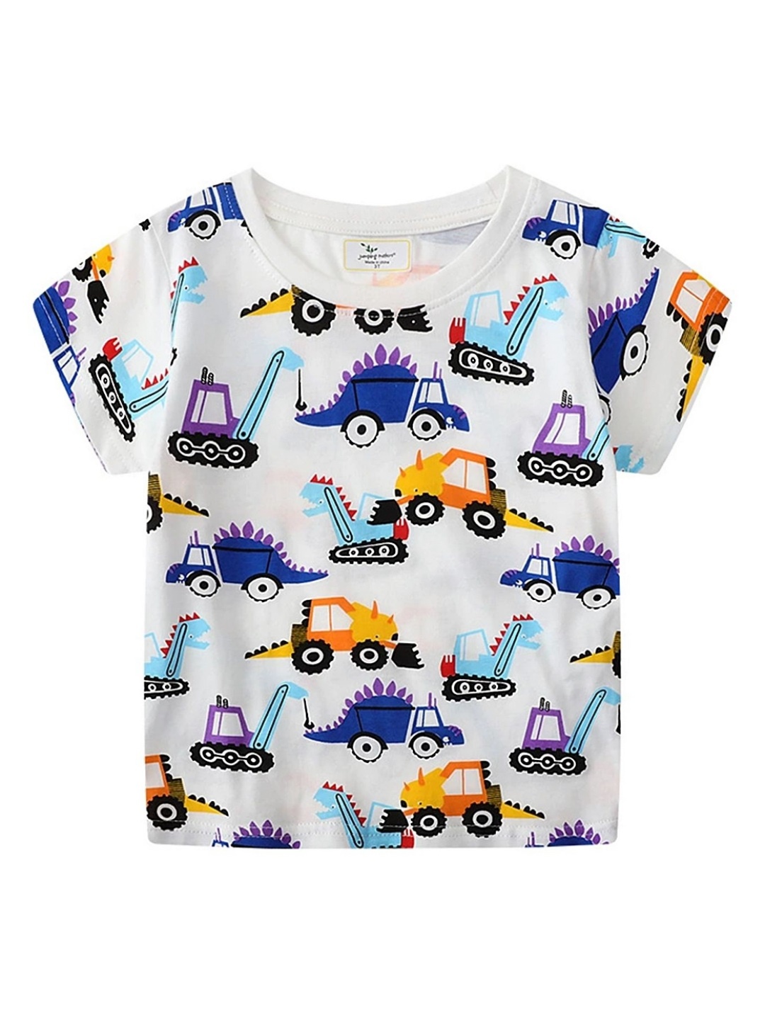 

LULU & SKY Boys Floral Printed Applique T-shirt, White