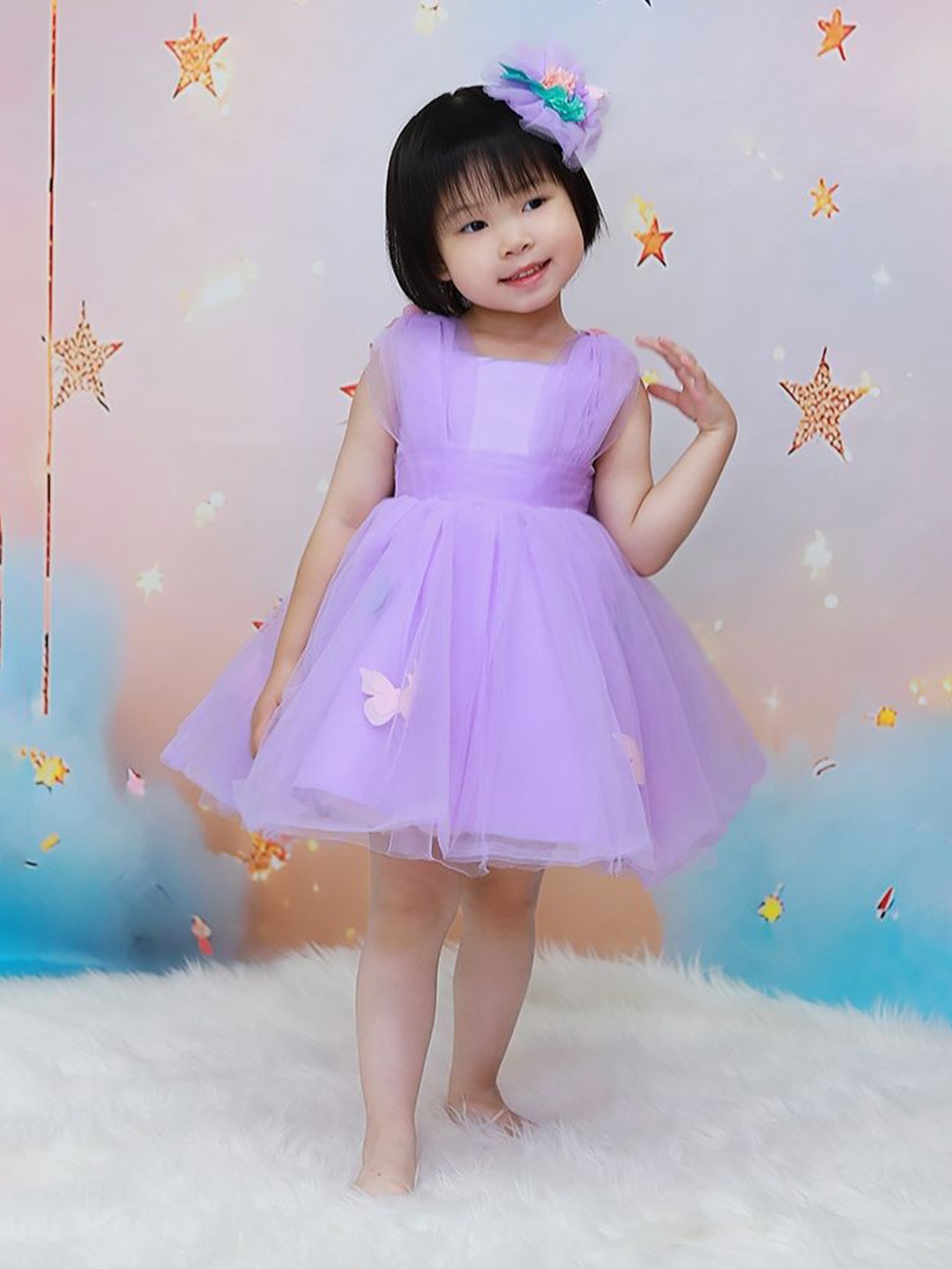 

LULU & SKY Floral Empire Dress, Purple