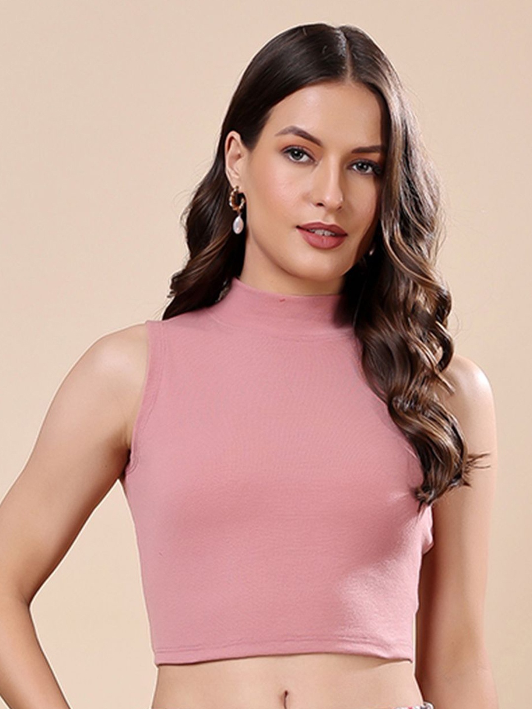 

Moda Rapido Cotton Tank Crop Top, Pink