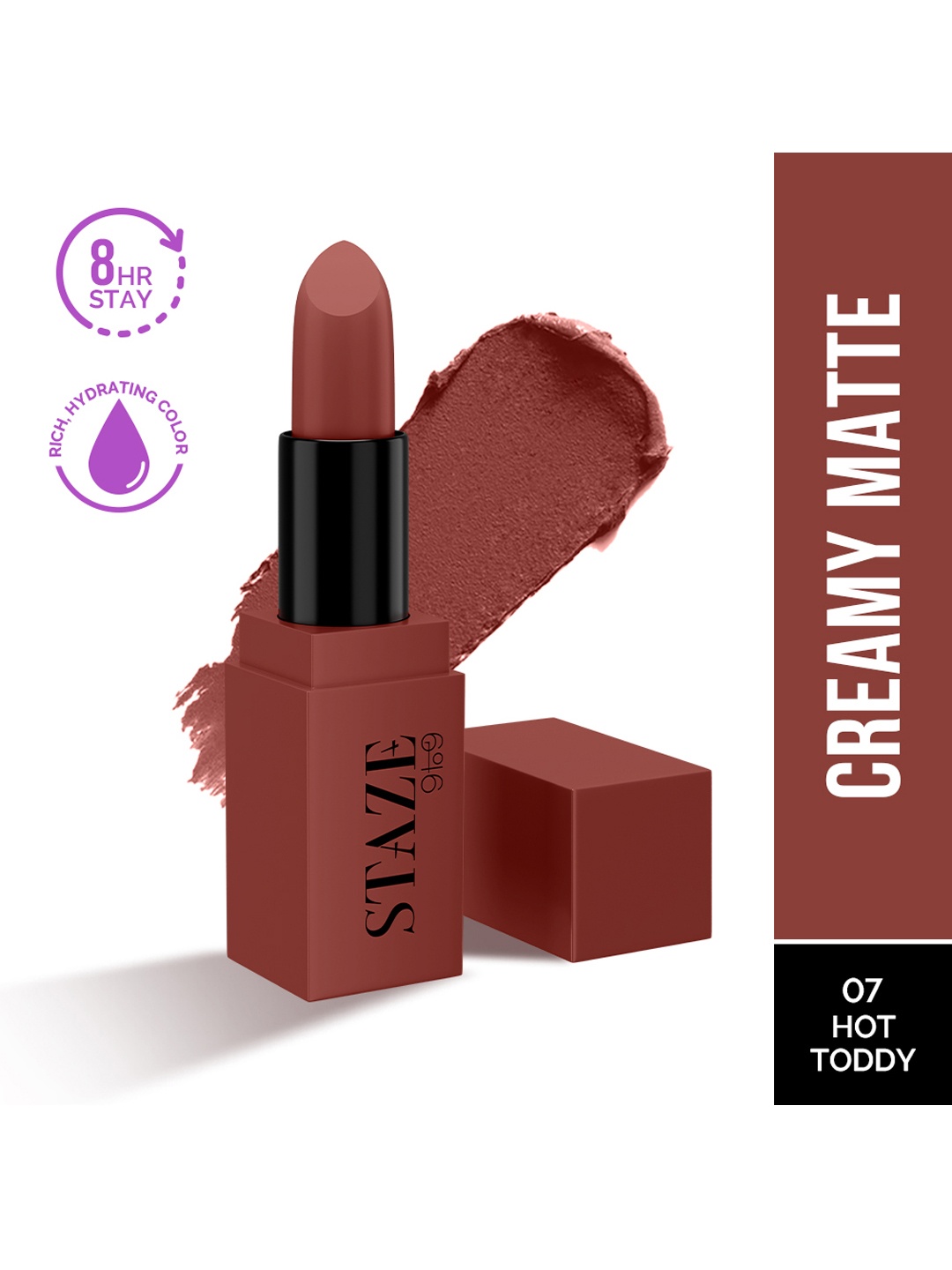 

STAZE 9to9 Creme De La Matte Lipstick - Hot Toddy 07, Brown
