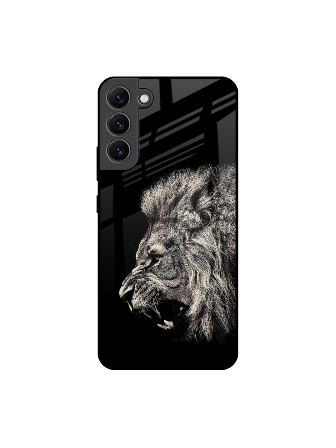 

QRIOH Brave Lion Printed Samsung Galaxy S22 Plus Back Case, Black