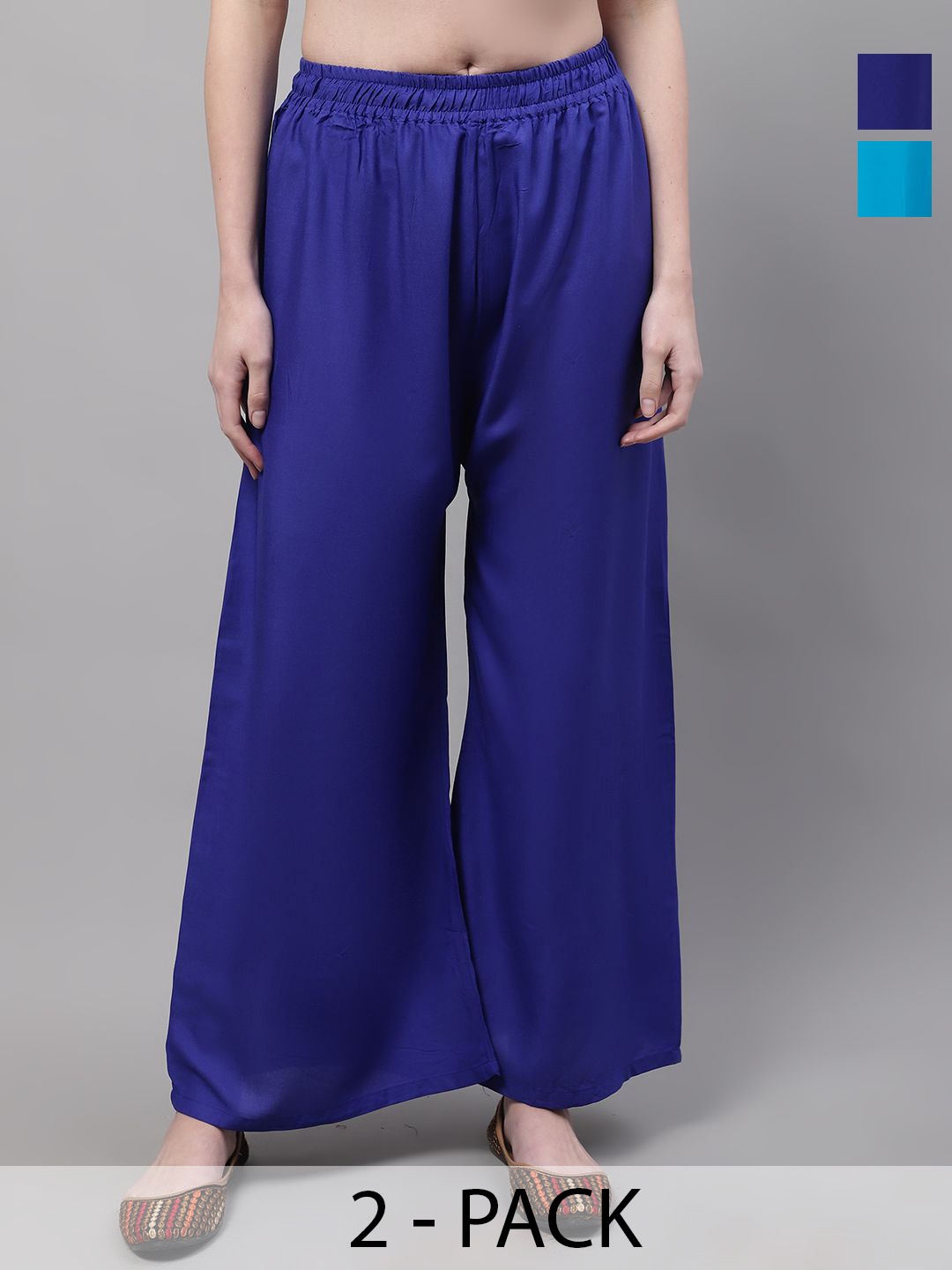 

Valles365 by S.C. Women 2 Flared Palazzos, Blue