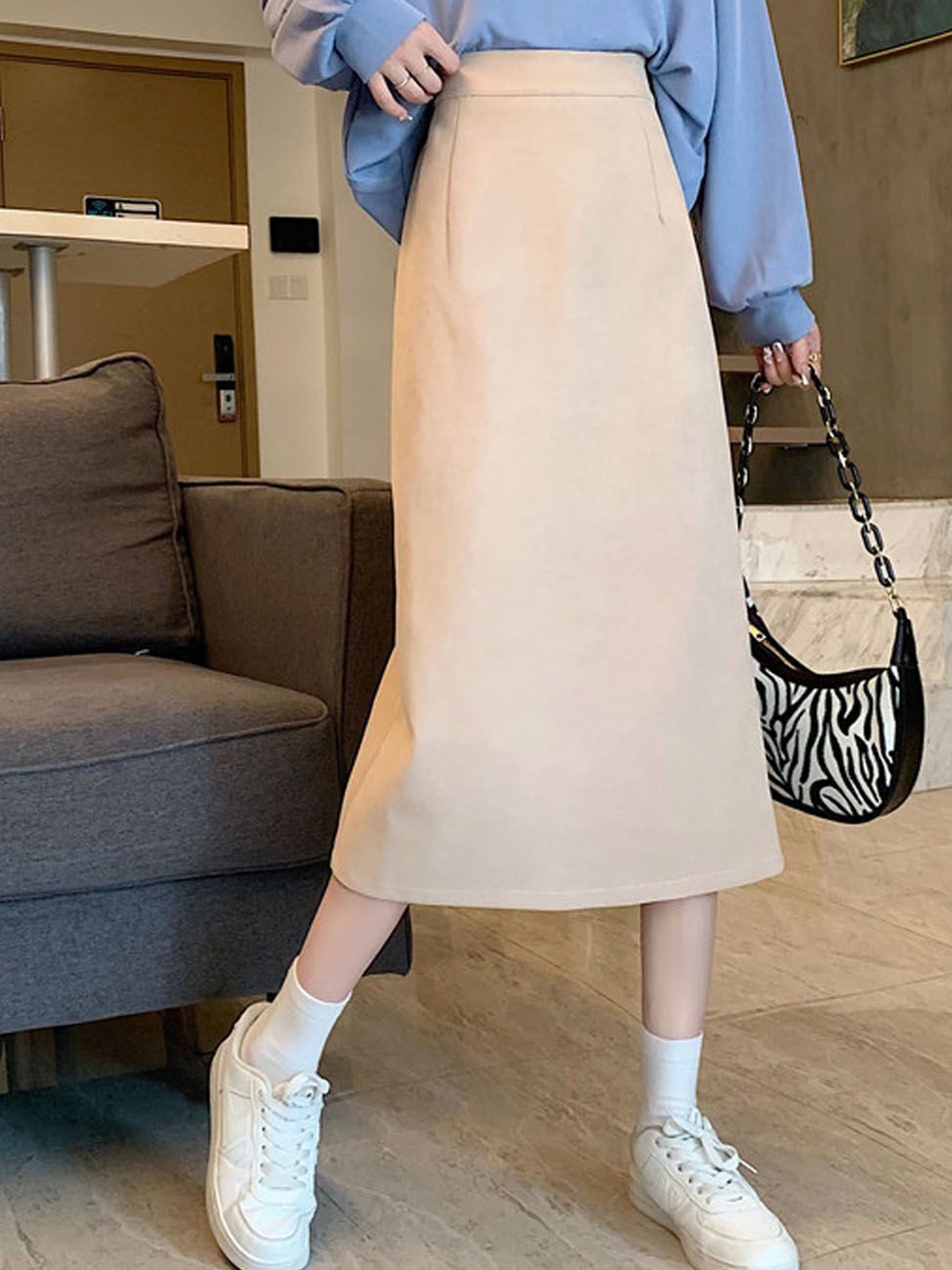 

StyleCast A-Line Midi Skirt, White