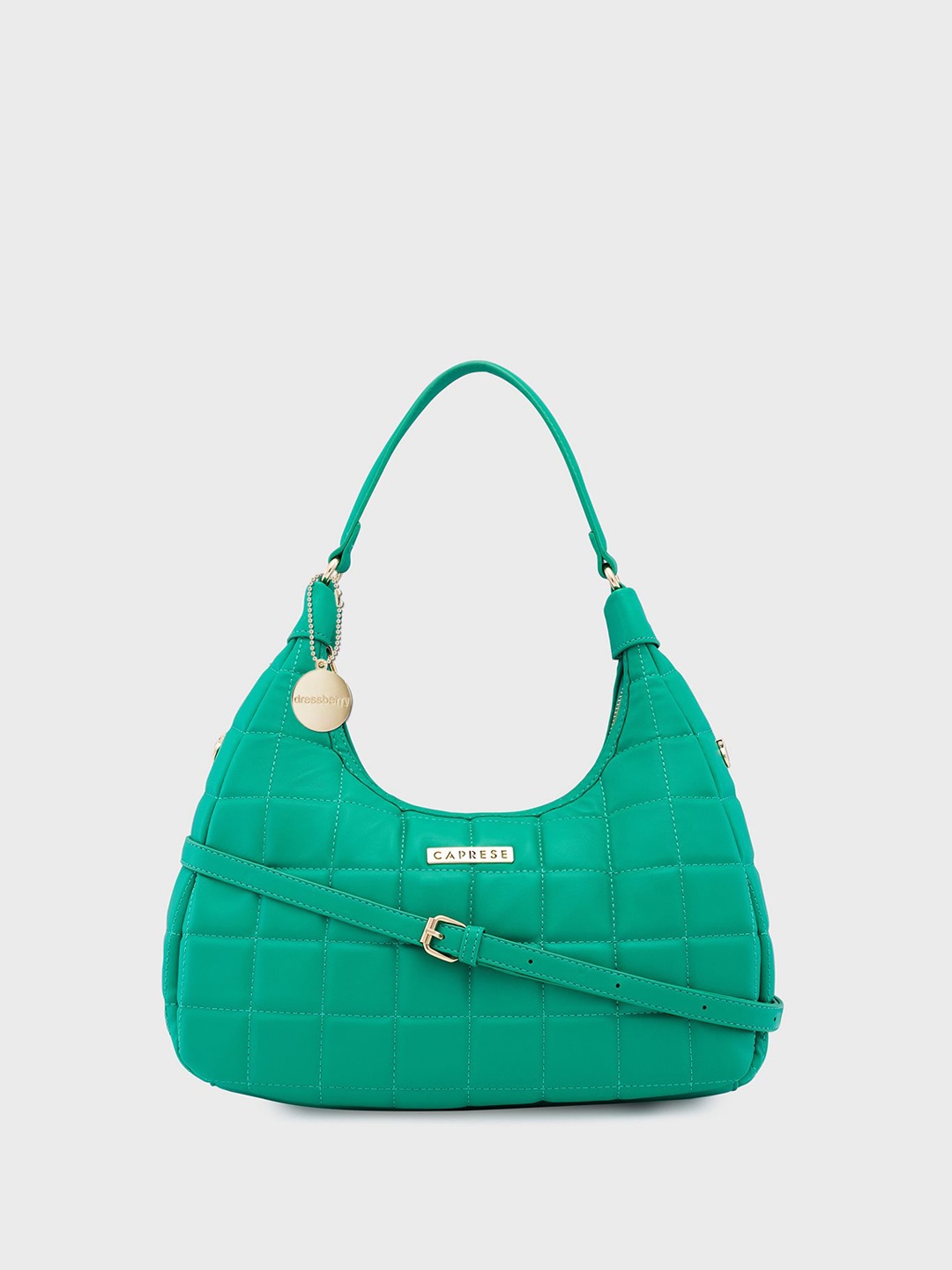 

DressBerry X CAPRESE Geometric Structured Handheld Bag with Quilted, Green