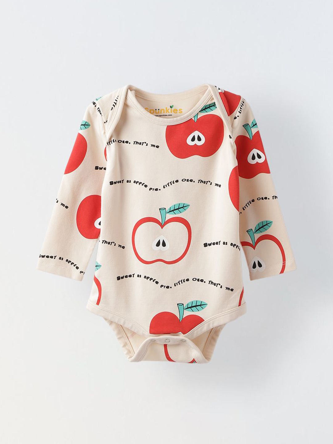 

SPUNKIES Infants Printed Cotton Bodysuit, Beige