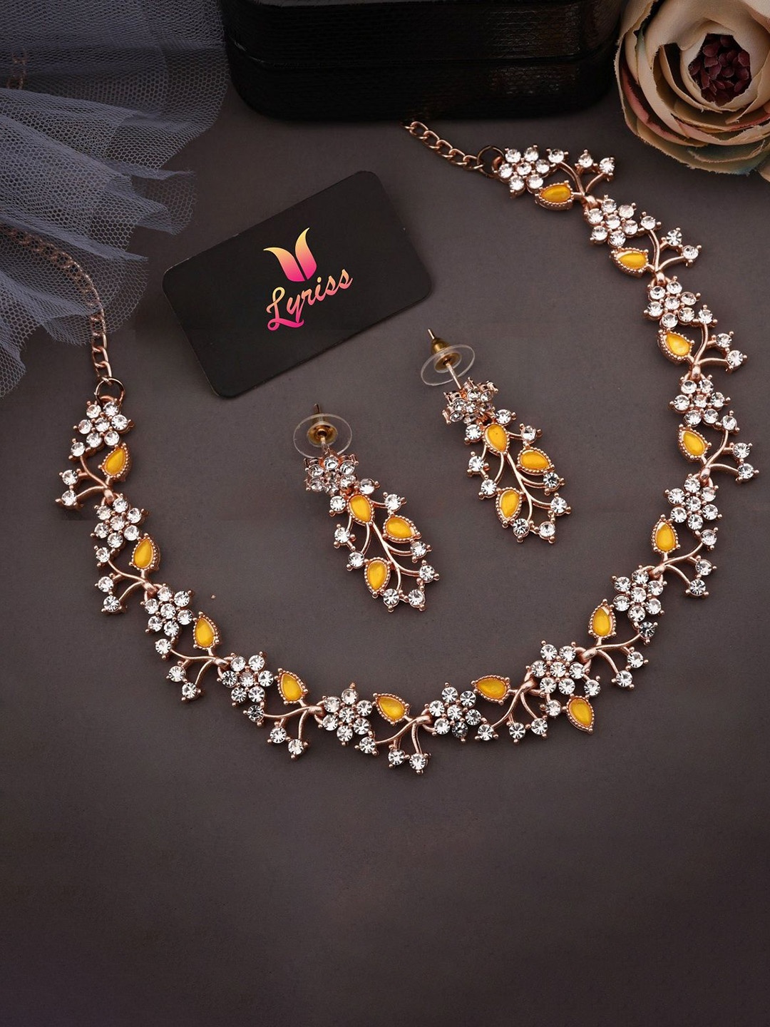 

Anouk Gold-Plated American Diamond & Stone-Studded Jewellery Set