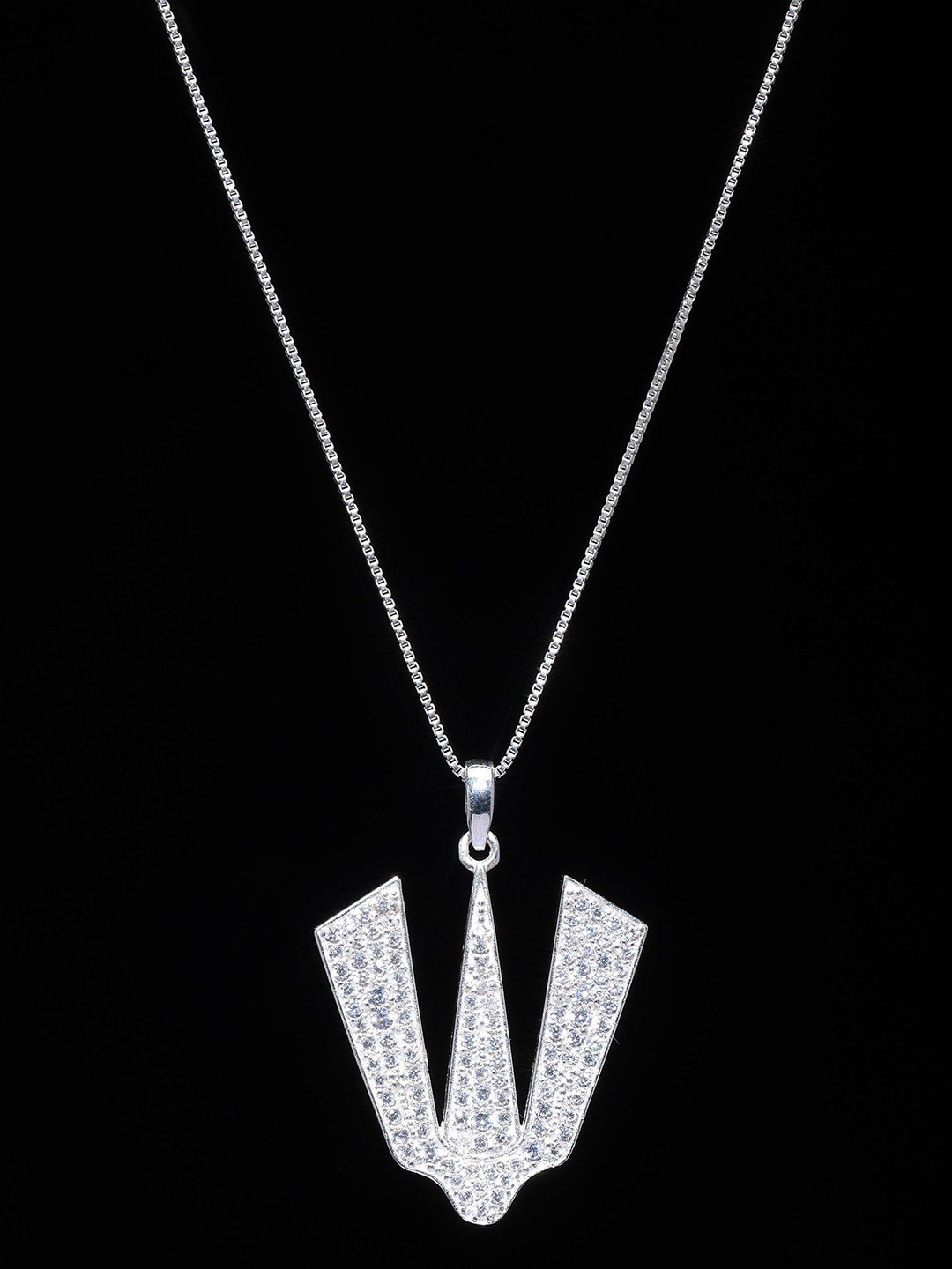 

Exotic India Sterling Silver Tirupati Balaji Tilak Pendant with Cubic Zirconia