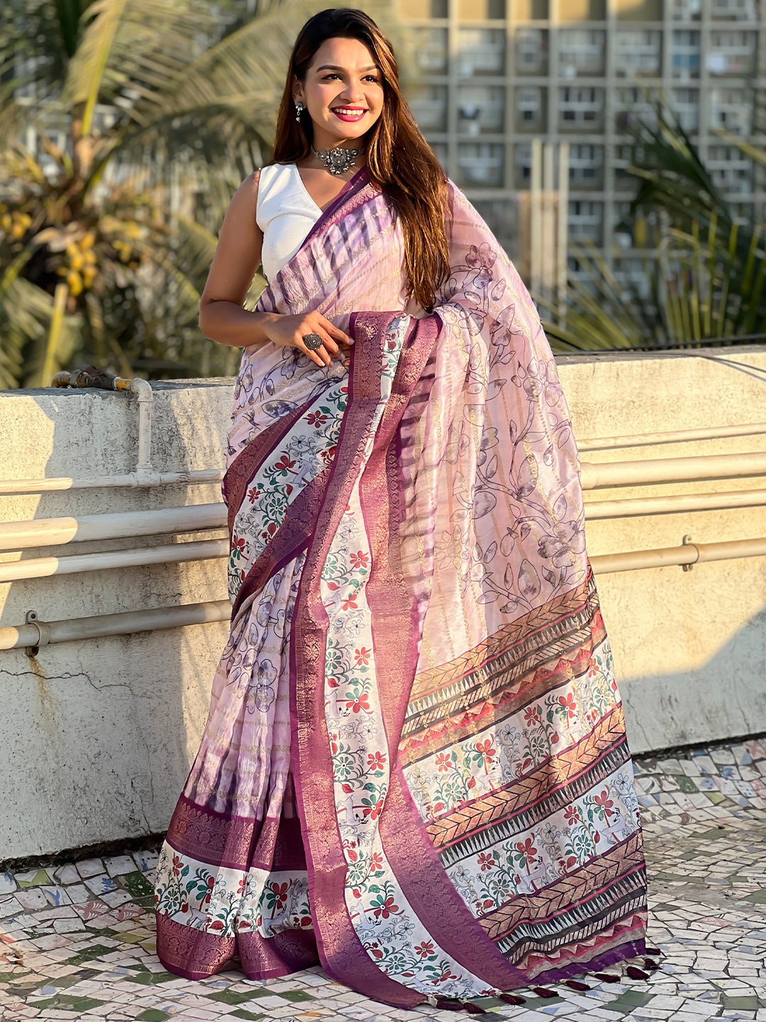 

Vintro Women Sarees, Purple