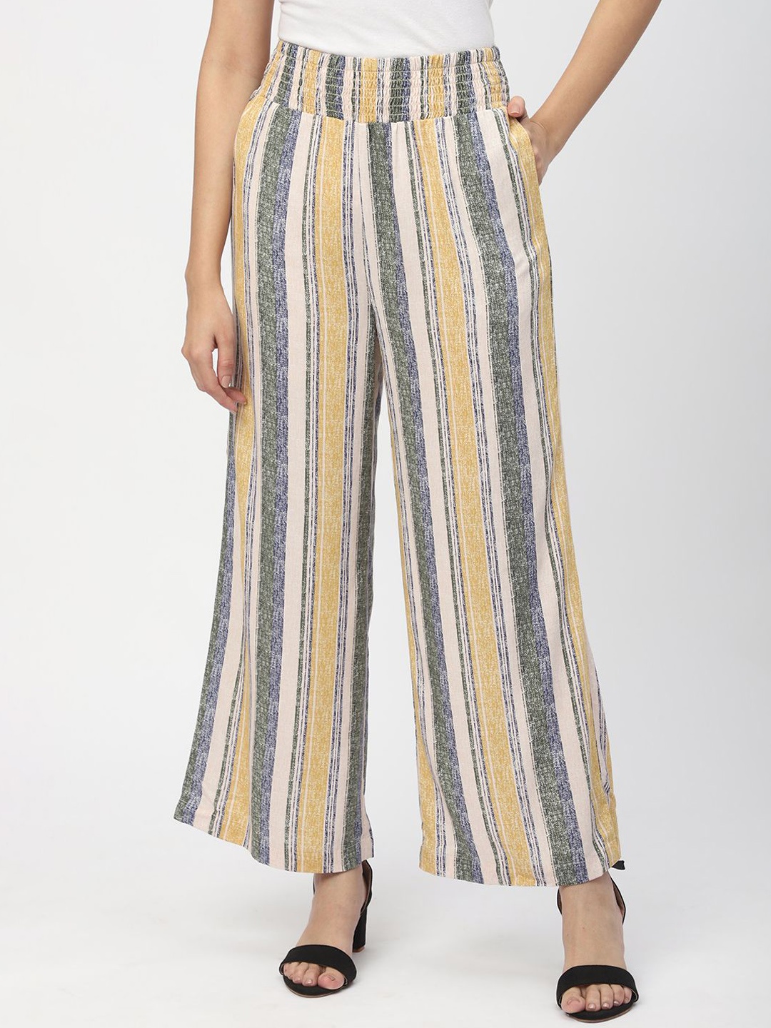 

Mystere Paris Striped Palazzos, Yellow