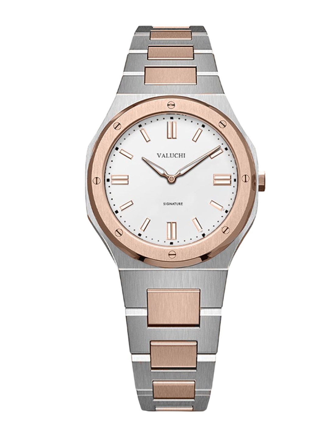 

Valuchi Women Dial & Stainless Steel Bracelet Style Straps Analogue Watch VT-31MM-BW, White