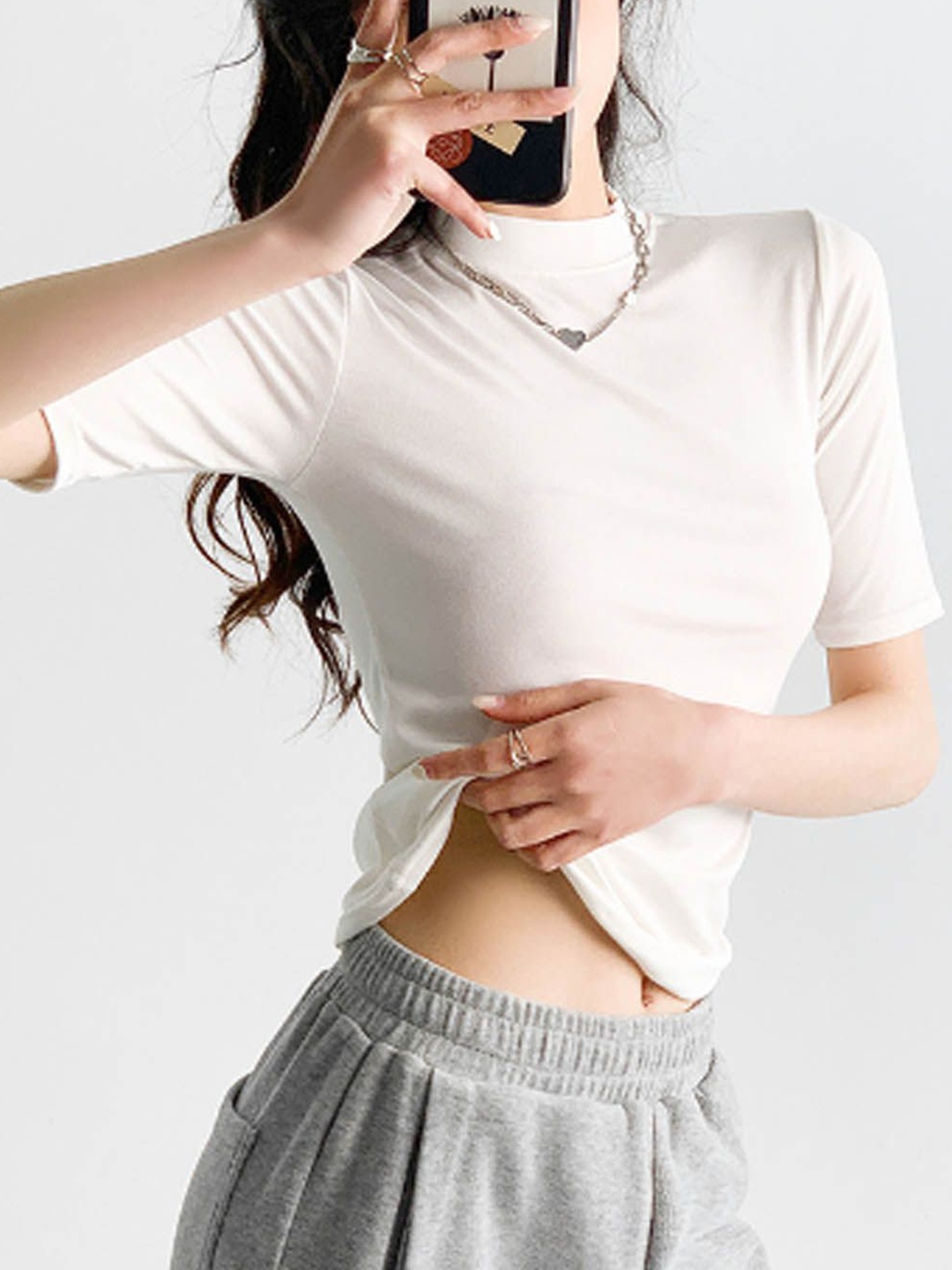 

StyleCast Women High Neck Top, White