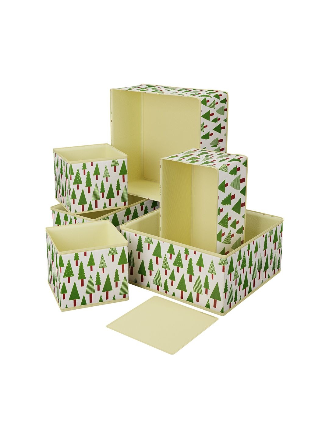 

Kuber Industries Cream-Coloured 6 Pieces Printed Drawer Organisers