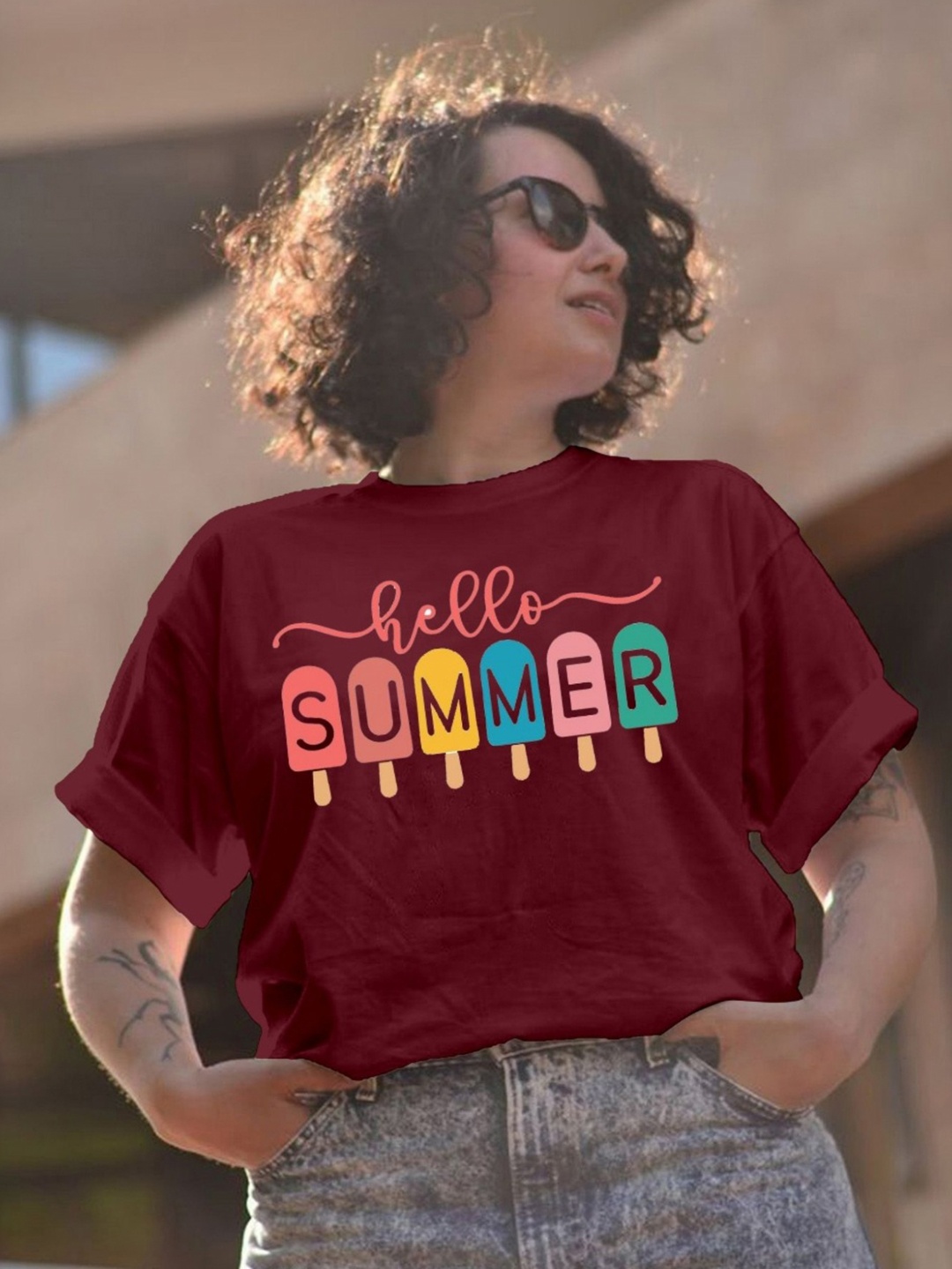 

Moda Rapido Women Printed T-shirt, Maroon