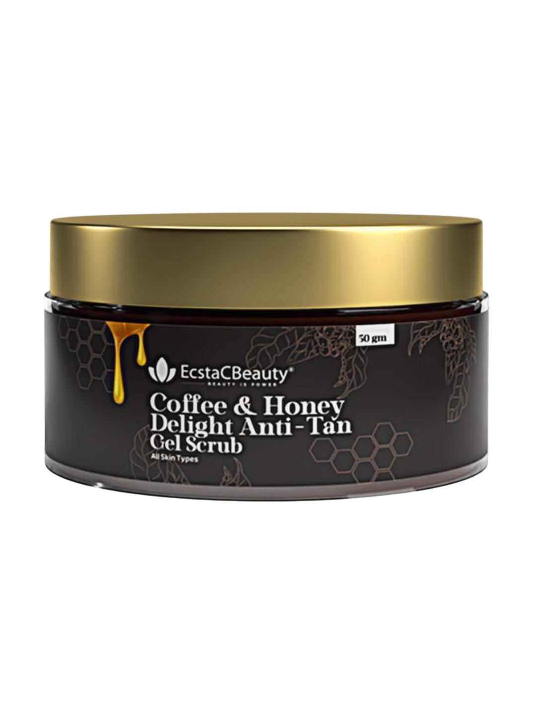 

EcstaCBeauty Coffee & Honey Delight Anti-Tan Gel Face Scrub For Soft-Smooth Skin - 50 g, Brown