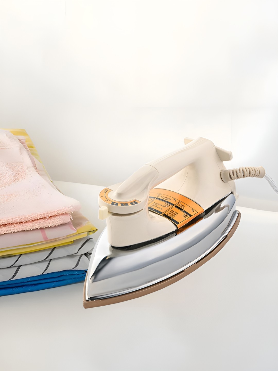 

Kuber Industries Cream-Coloured 1000W Quick Heat Heavy Weight 6 Modes Dry Press Iron