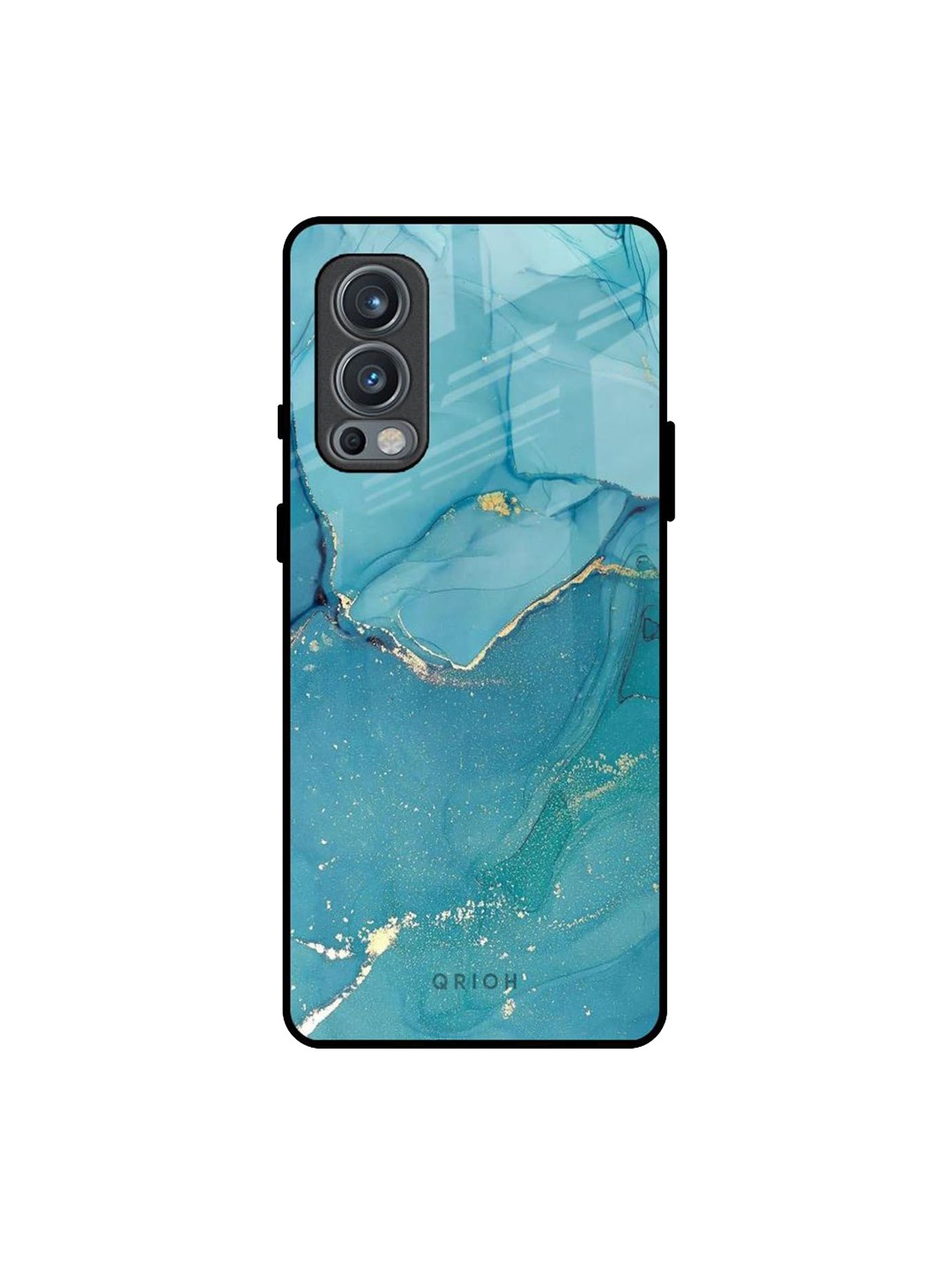 

QRIOH Blue Golden Glitter Real Printed Oneplus Nord 2 Back Case