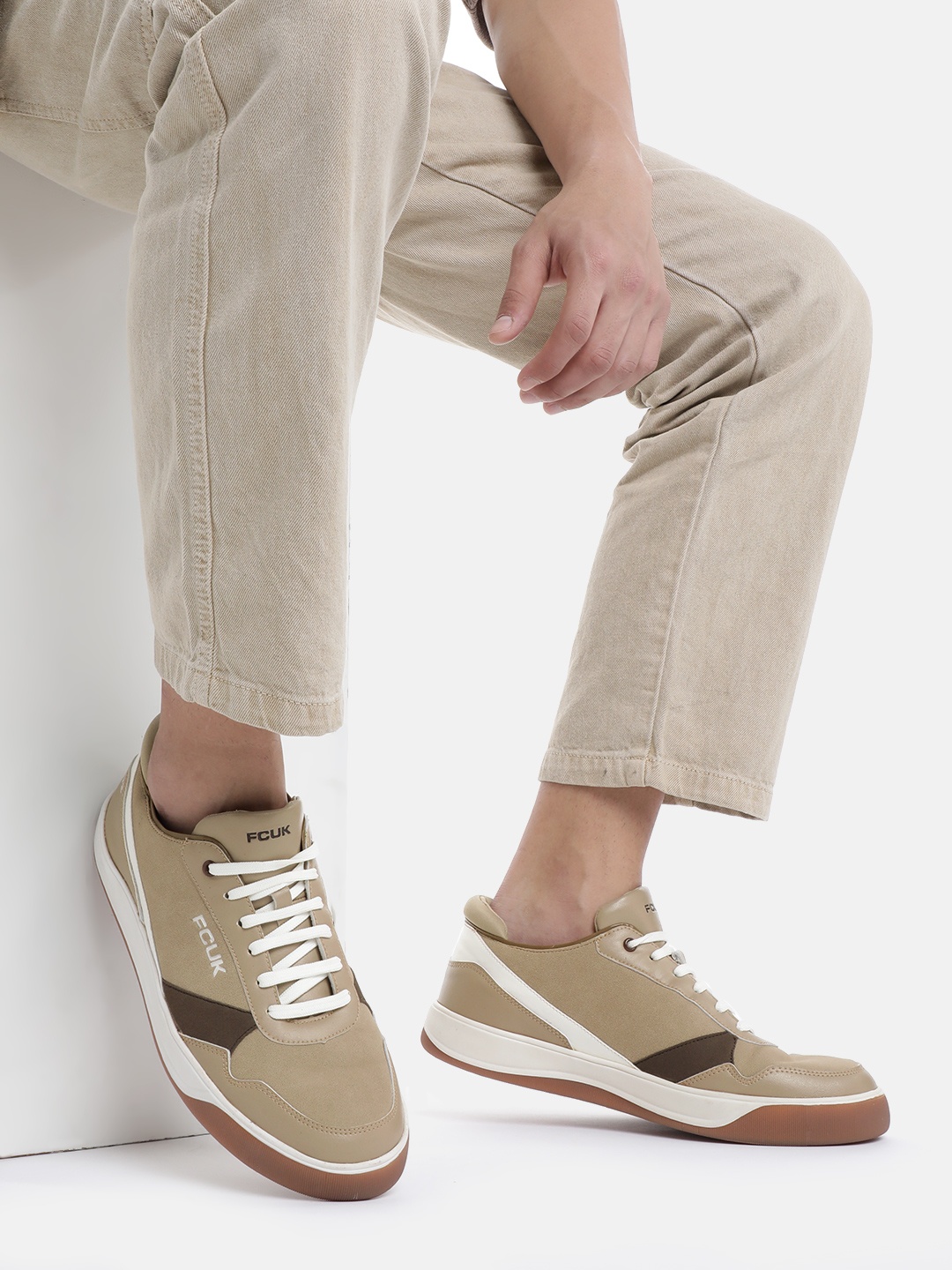 

FCUK Men Everyday Sneakers, Beige