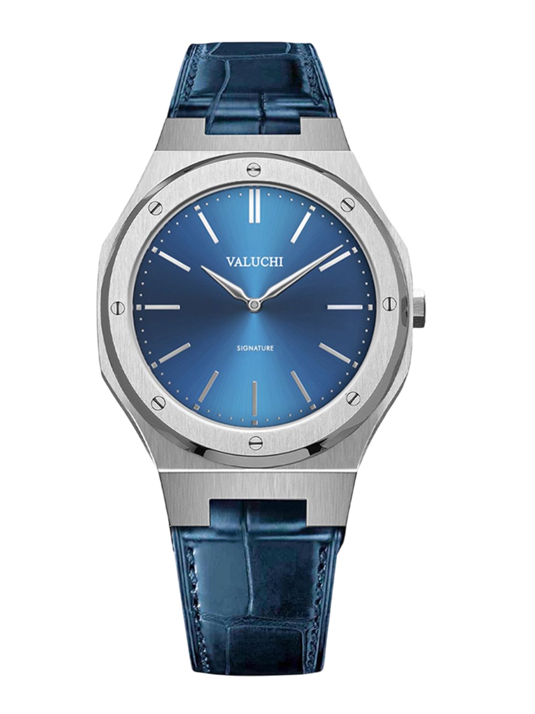 

Valuchi Men Dial & Leather Bracelet Style Straps Analogue Watch VT-SIG-SL, Blue