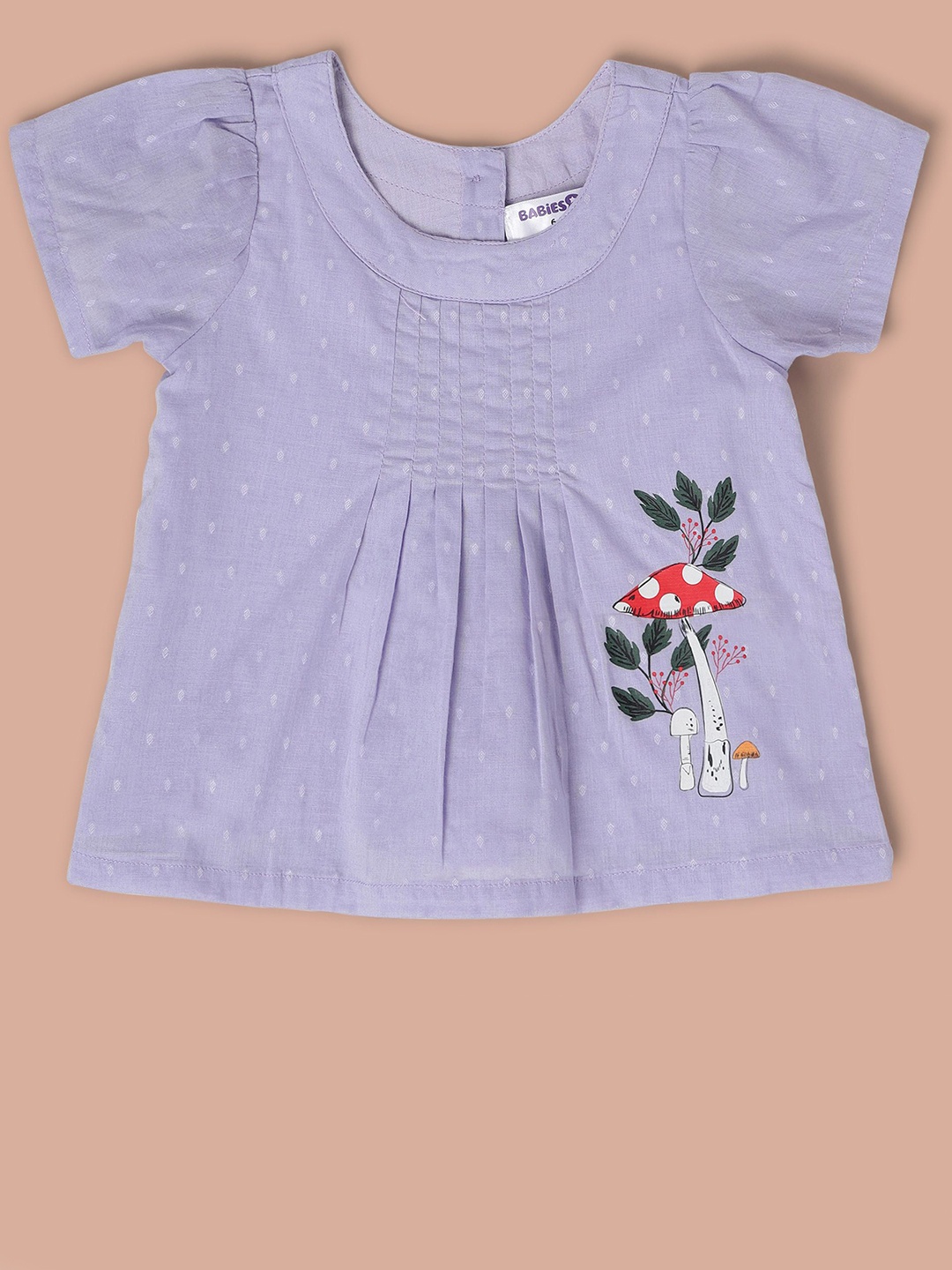 

Babies R Us Print Puff Sleeve Cotton Top, Purple