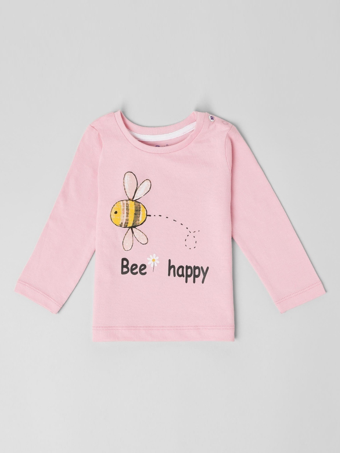 

Babies R Us Girls Graphic Printed Round Neck Cotton T-shirt, Pink