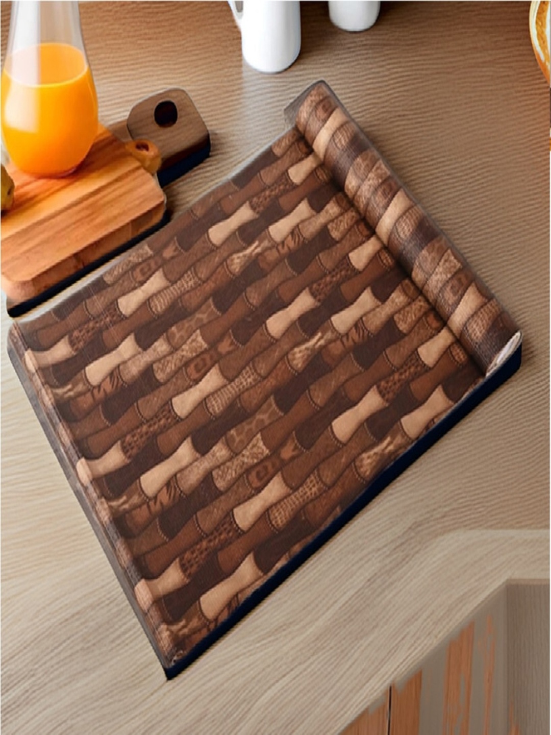 

REVEXO Brown Set of 1 Water Resistant Shelf Liner Organisers