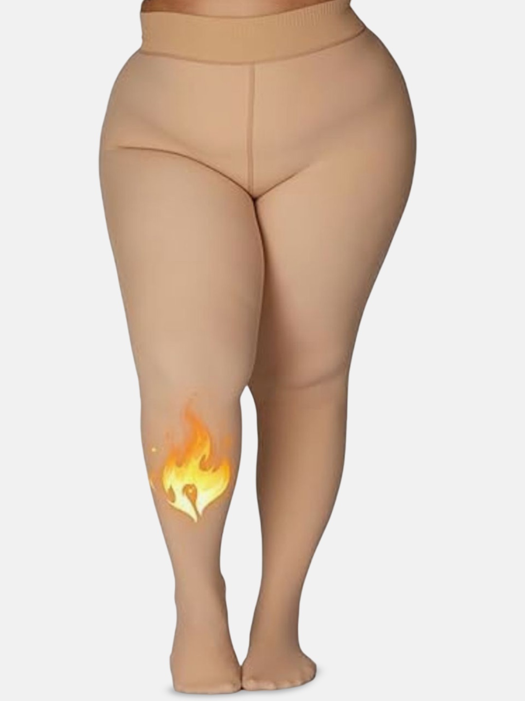 

Curves By ZeroKaata High Waist Thermal Bottom, Beige