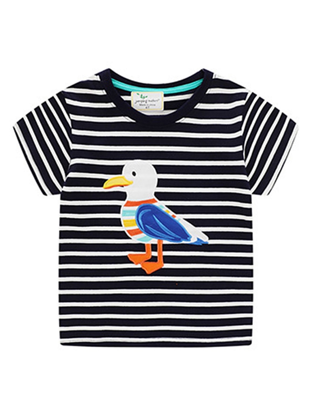 

LULU & SKY Boys Striped Pockets T-shirt, Black