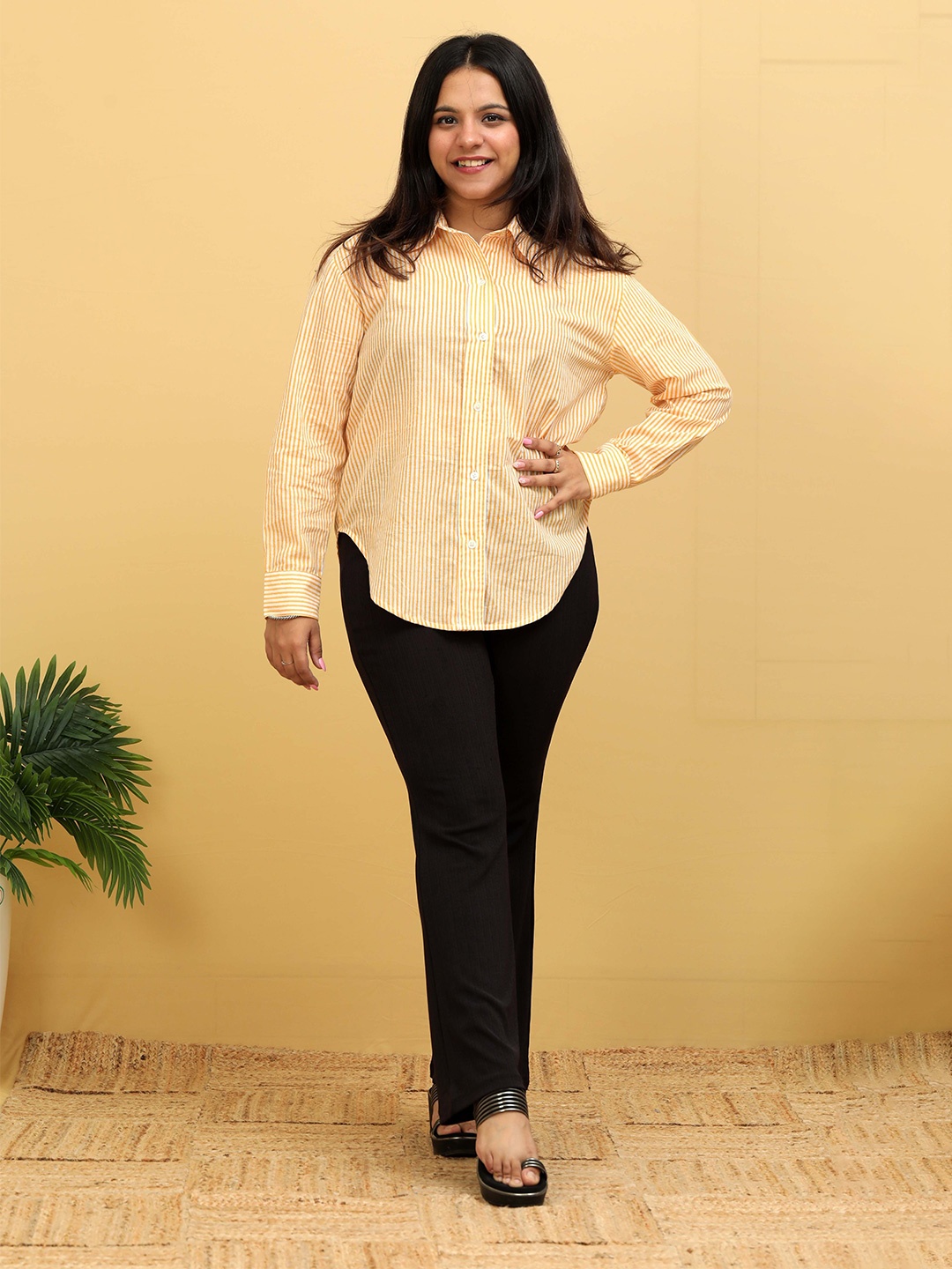

Amaya Floral Cotton Shirt Style Top, Yellow