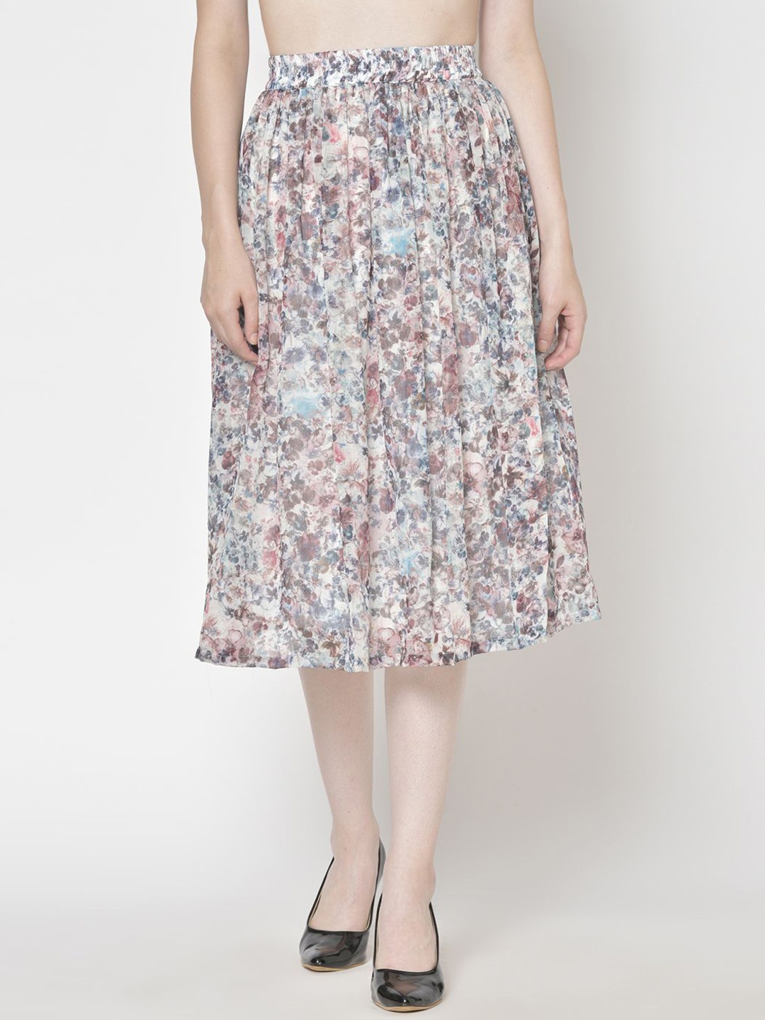 

Moda Rapido Printed A-Line Midi Skirt, White