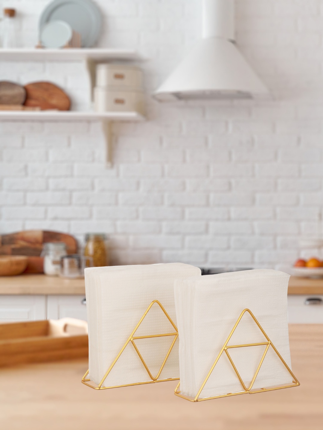 

Homspurts Set Of 2 Gold-Toned Metal Tissue Holder