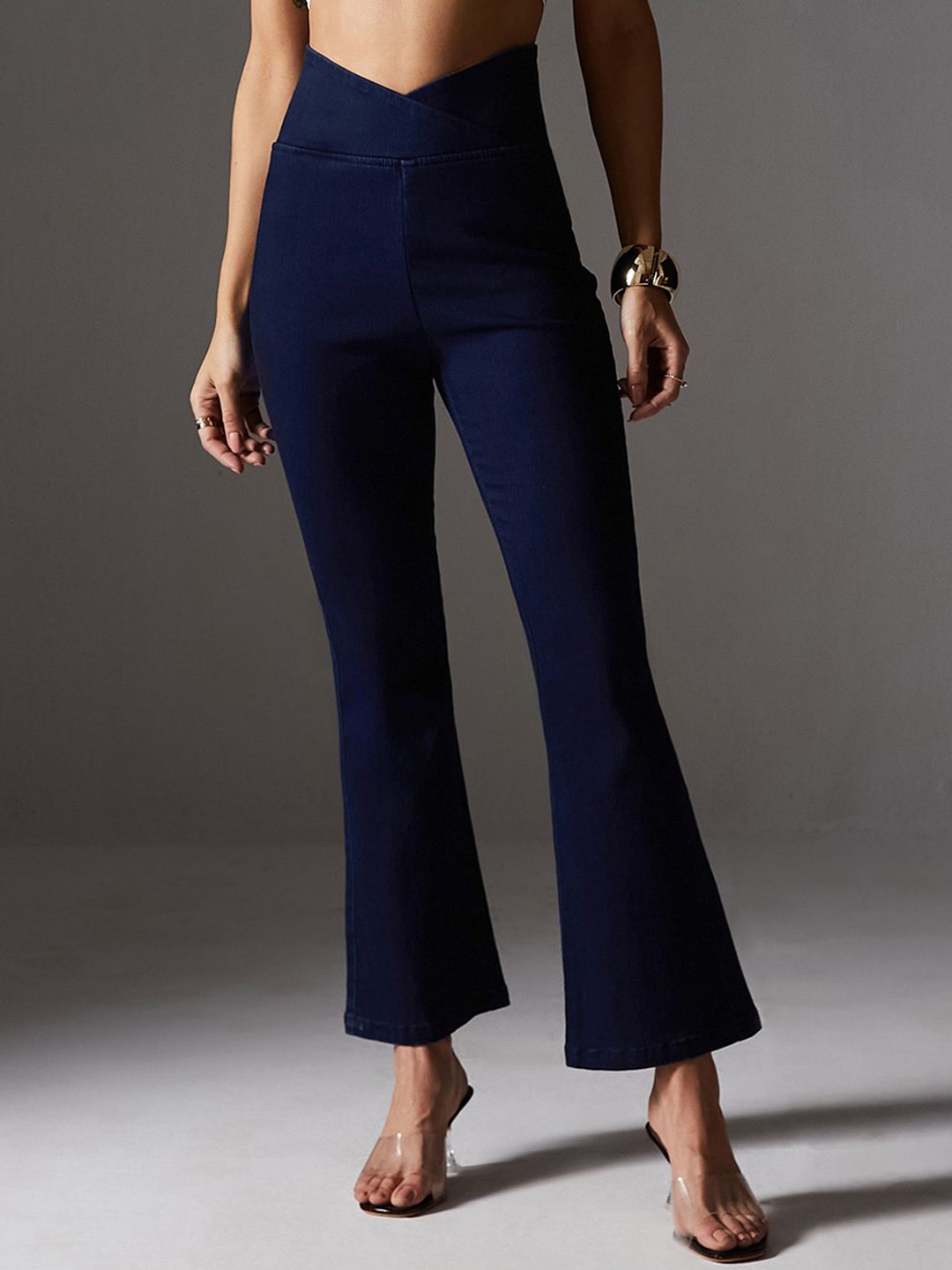 

Miss Chase Women Bootcut High-Rise Stretchable Jeans, Blue
