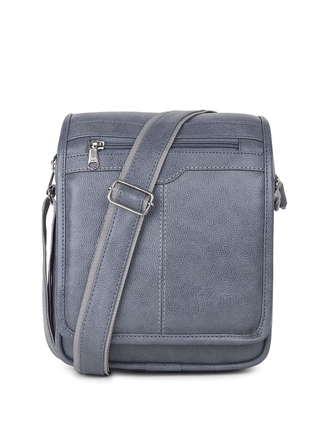 

GOLD SKY Textured Sling Bag, Grey