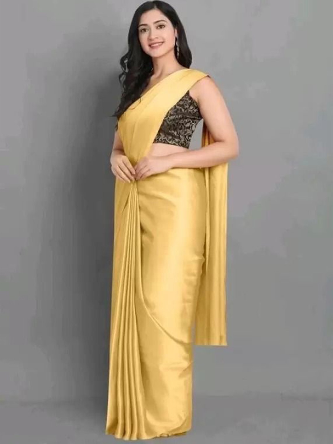 

Florence Satin Saree, Gold