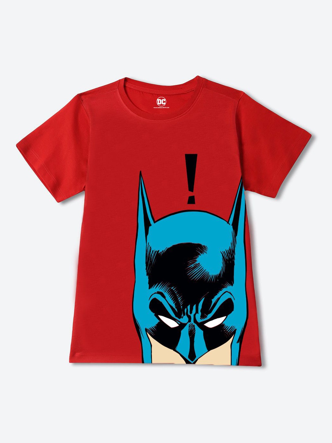 

YK Warner Bros Boys Batman Graphic Printed Round Neck Regular Fit Cotton T-shirt, Red