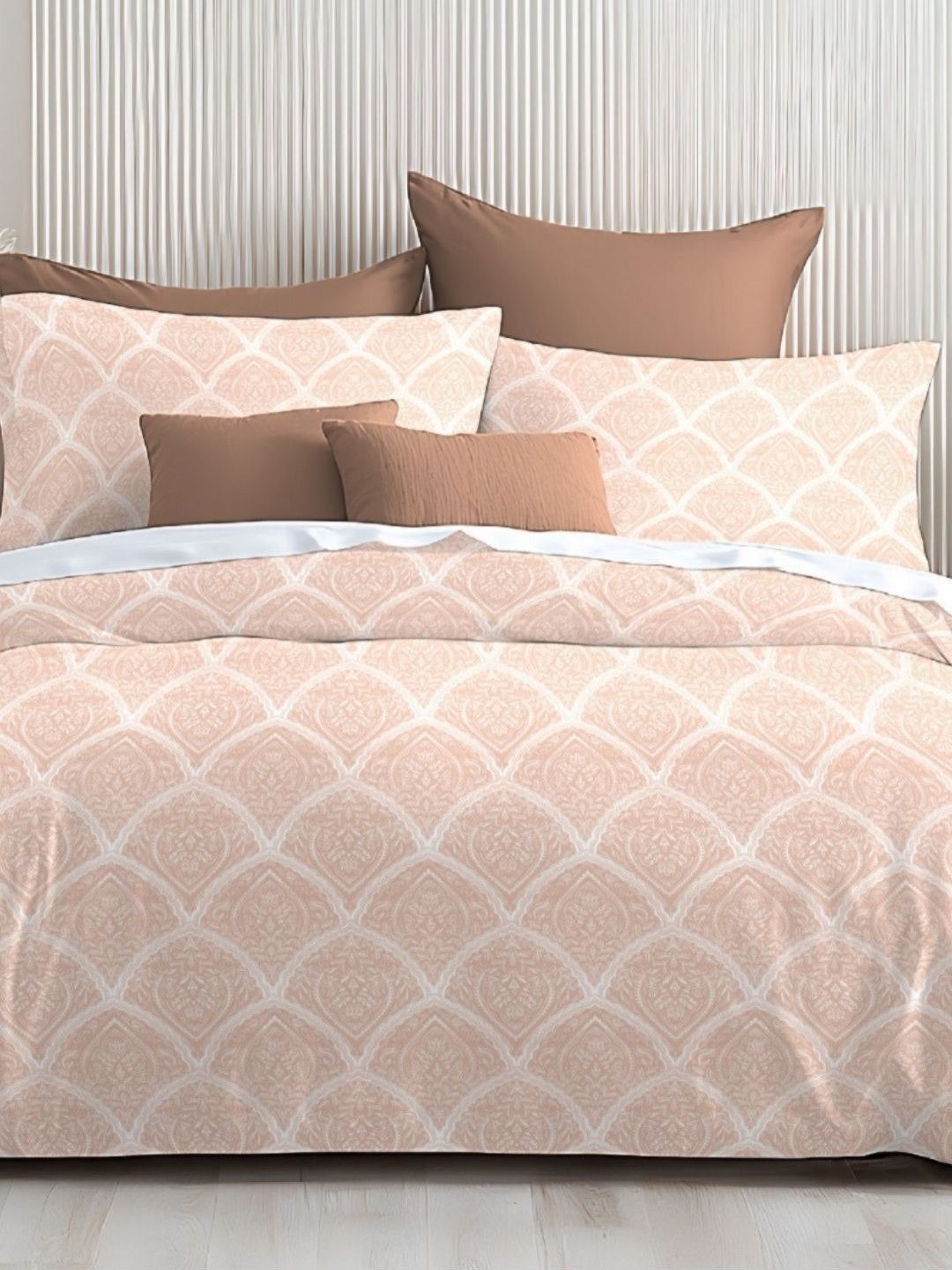 

Sleeping Owls- because your sleep matters Pure Cotton Queen Bedsheet Set 2.29 m x 2.54 m, Peach