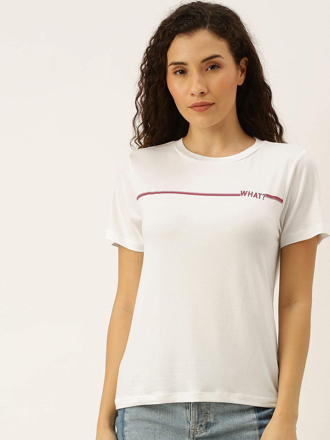 

DressBerry Women Typography Printed T-shirt, White