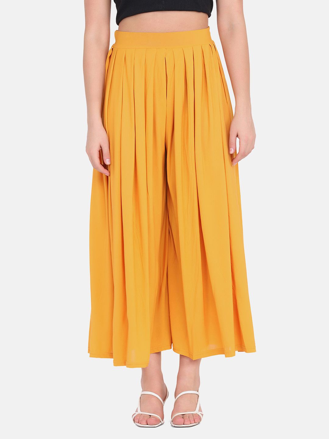 

DIMPY GARMENTS Women Flared Palazzos, Yellow