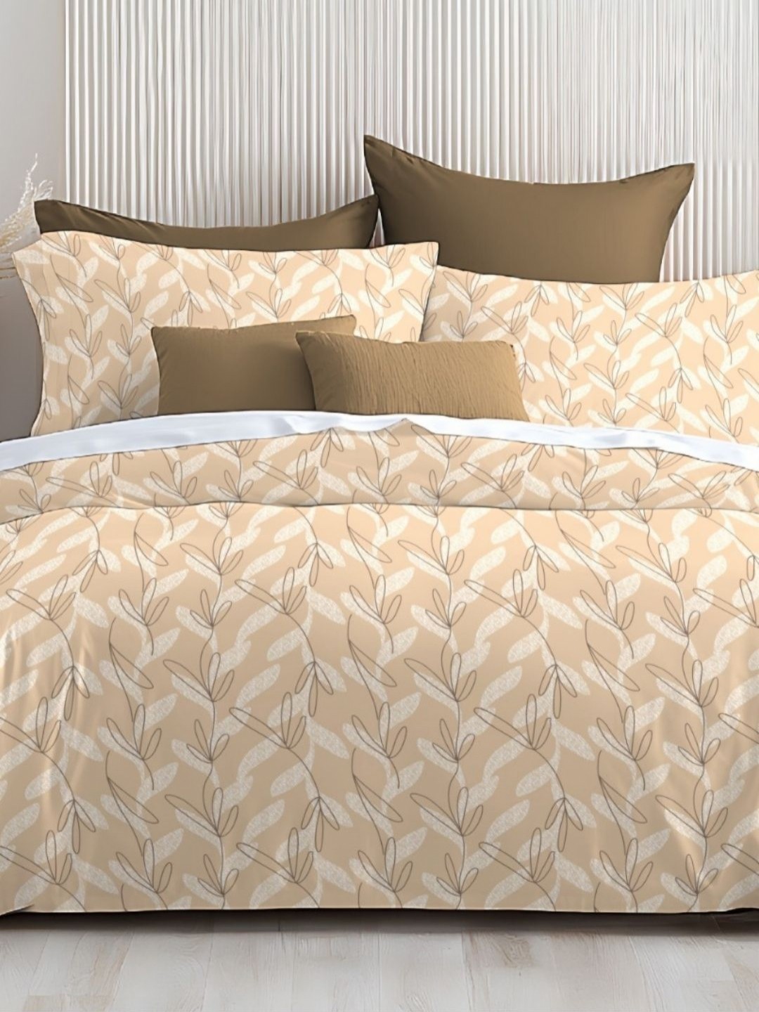 

Sleeping Owls- because your sleep matters Pure Cotton Queen Bedsheet Set 2.29m x 2.54m, Peach