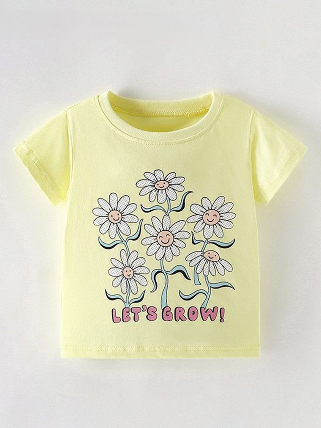 

YK Floral Print Cotton Top, Yellow