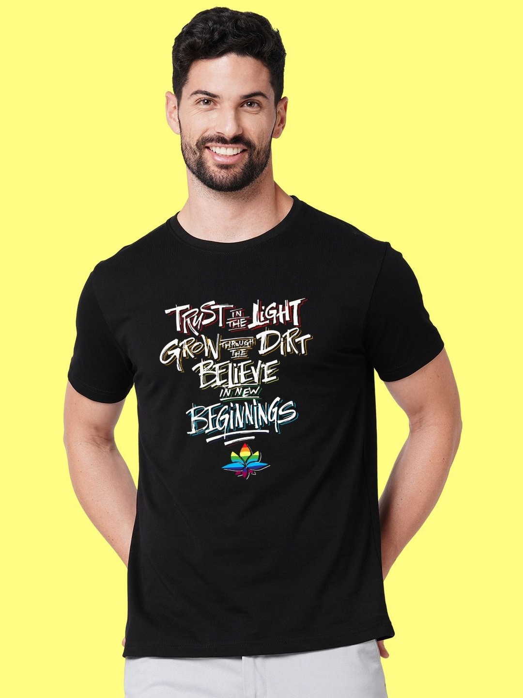 

Wear Your Opinion Men Typography Printed Round Neck Cotton T-shirt, Black