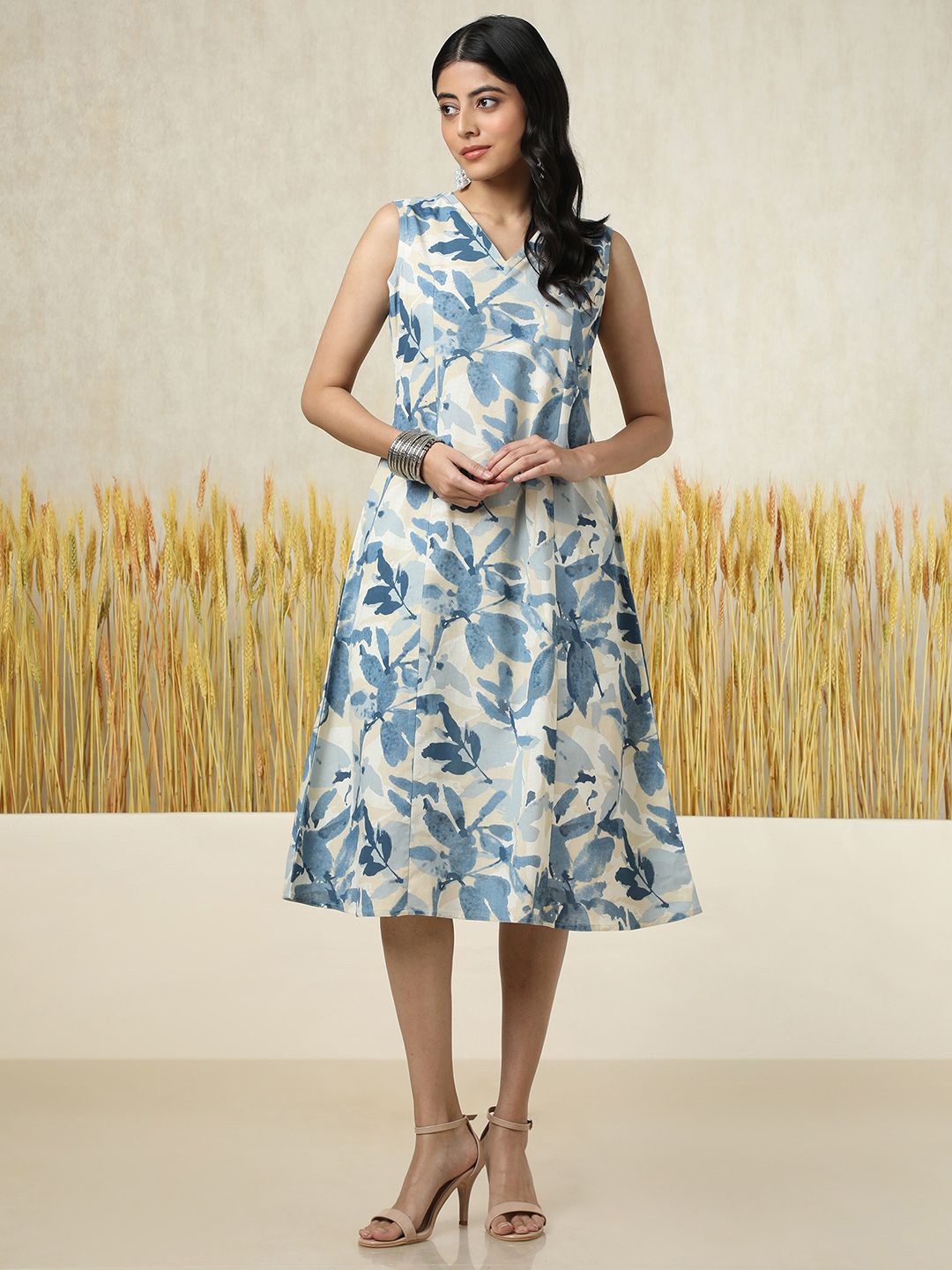 

Soch Print A-Line Dress, Beige