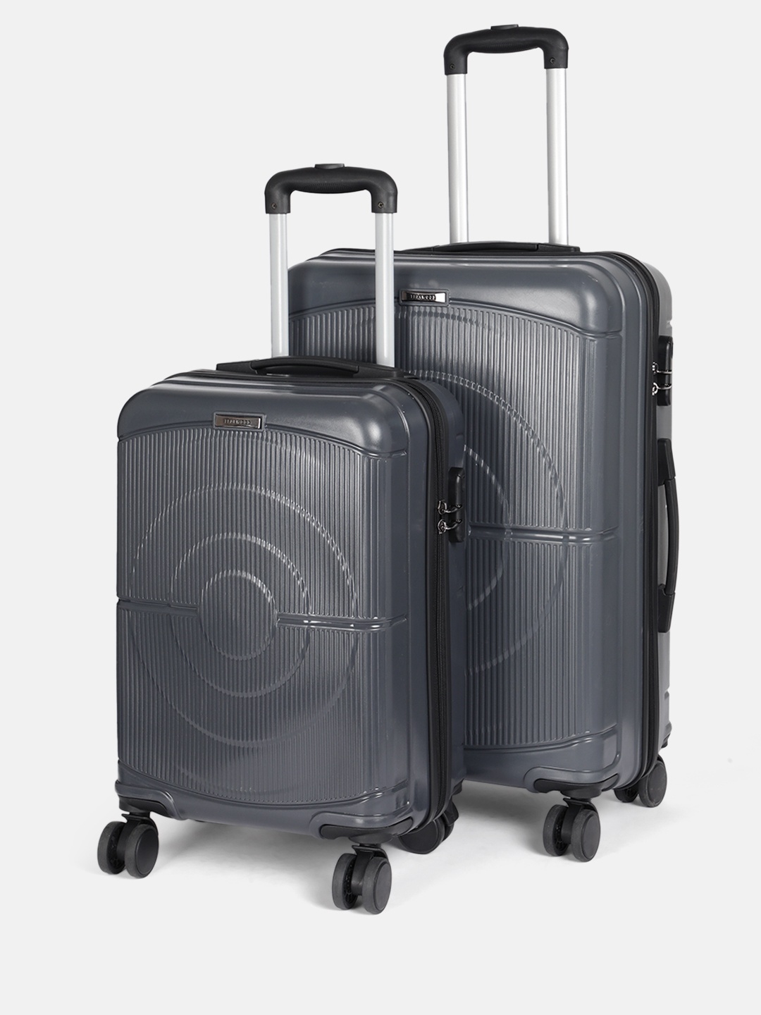 

Teakwood Leathers Concentrix Set of 2 360-Degree Rotation Trolley Bag - 95L, Charcoal