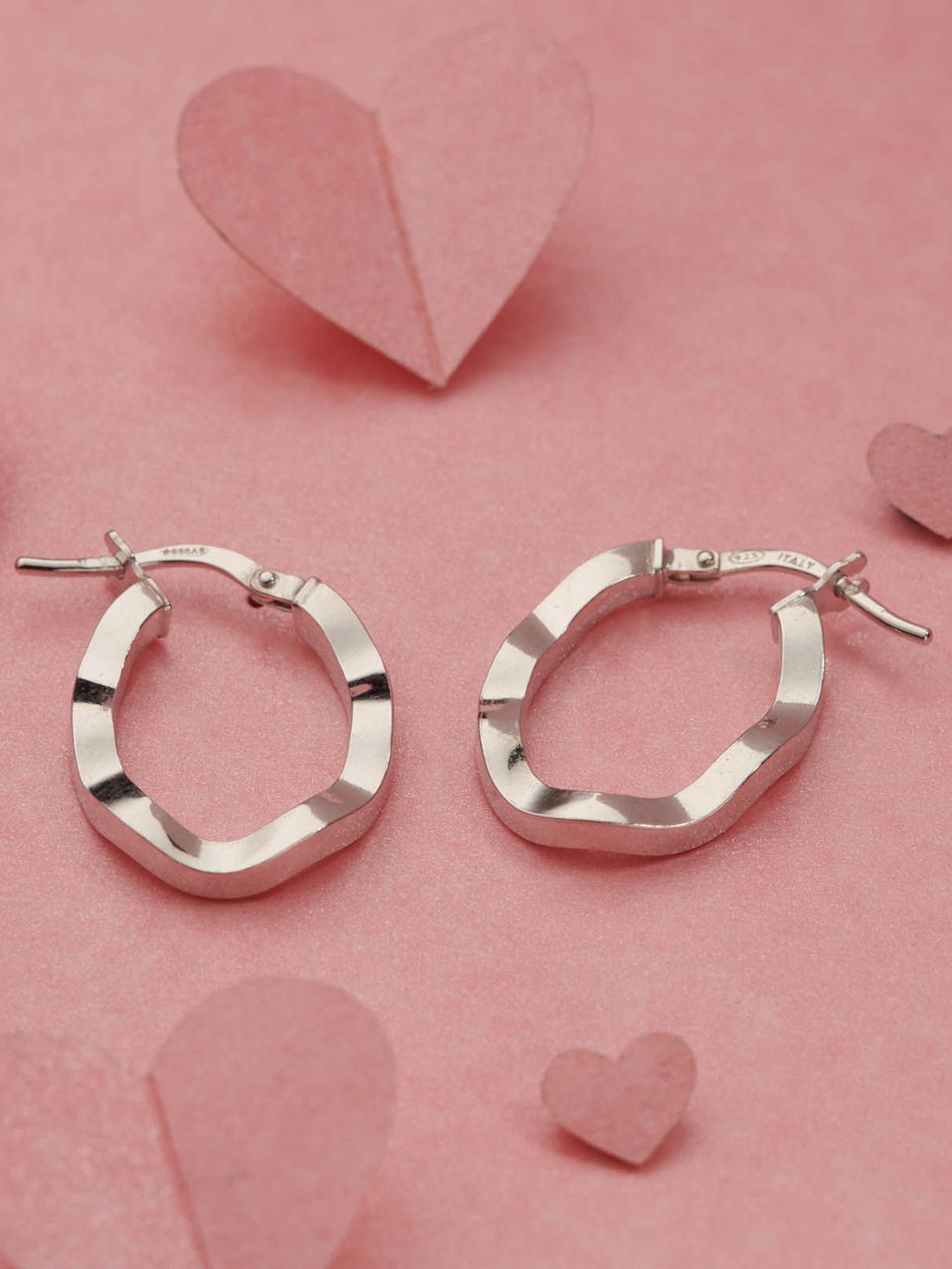 

Gargi by P. N. Gadgil & Sons 925 Sterling Silver Contemporary Hoop Earrings