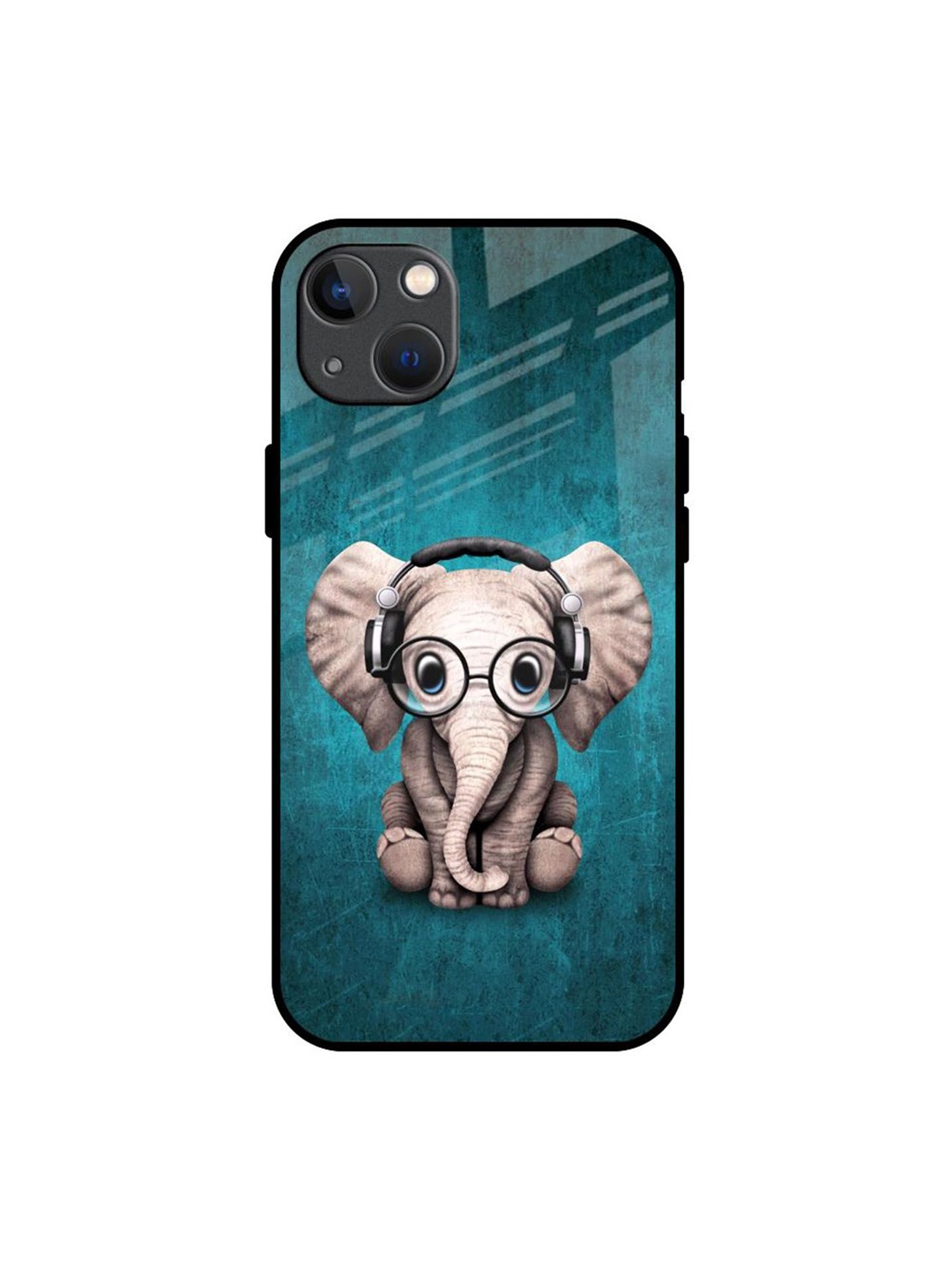 

QRIOH Adorable Baby Elephant Printed iPhone 13 Back Case, Blue