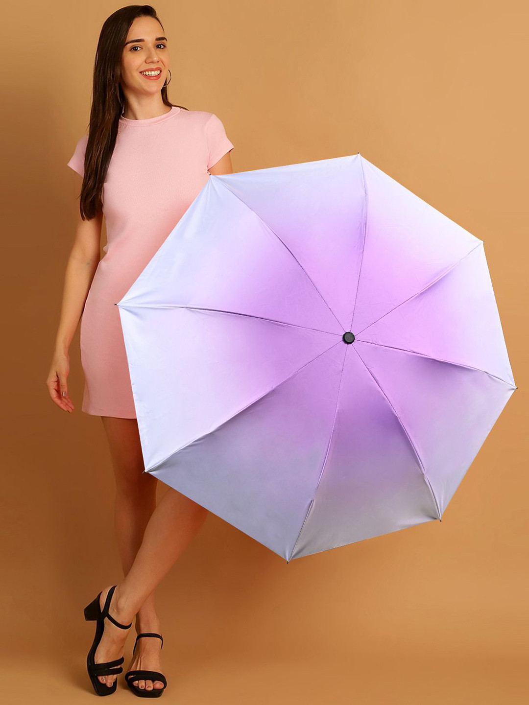 

LOOM LEGACY Manual 3 Fold Sun & UV Rays Protective Umbrellas, Purple