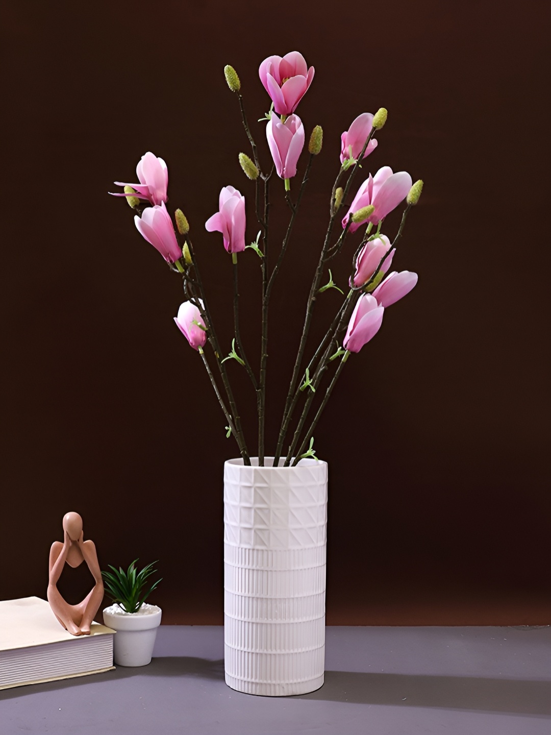 

Myntra Elegant Homes Pink & Green 2 Pieces Magnolia Artificial Flower
