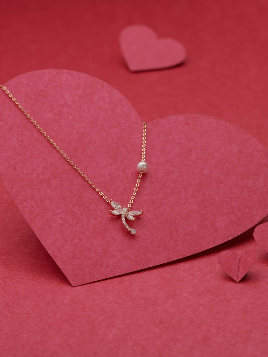 

Gargi by P. N. Gadgil & Sons 925 Sterling Silver Artificial Stones Pendants with Chains, Gold