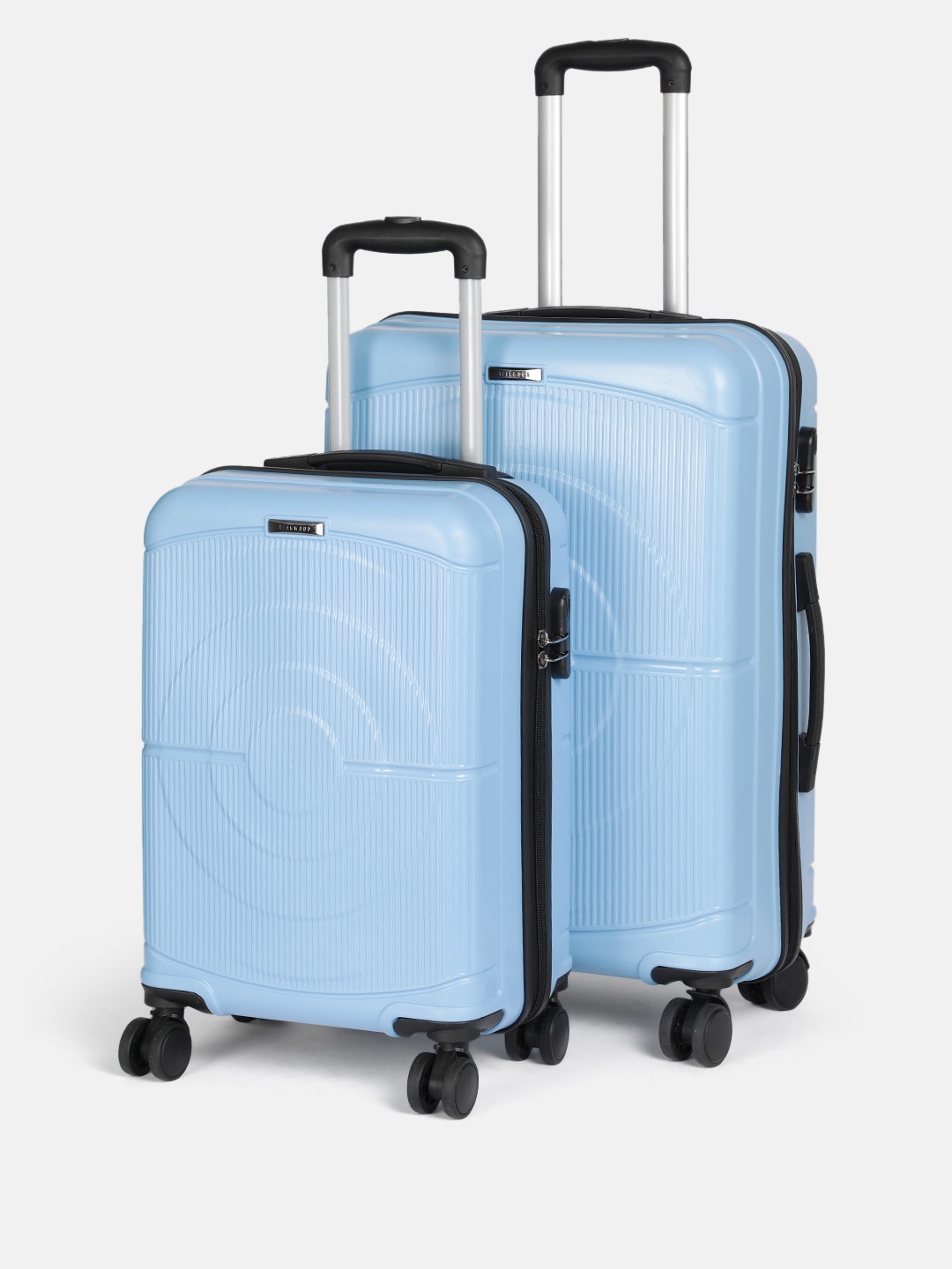 

Teakwood Leathers Concentrix Set of 2 360-Degree Rotation Trolley Bag - 95L, Blue